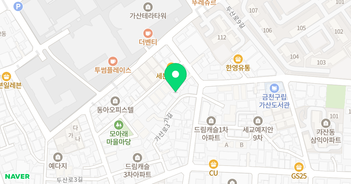 우송쉐르빌 위치 지도 - 서울특별시 금천구 가산로3가길 27