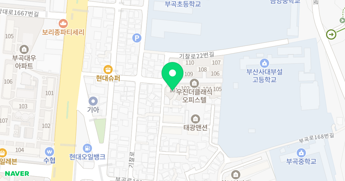 우진 더클래식101 위치 지도 - 부산광역시 금정구 동부곡로5번길 144