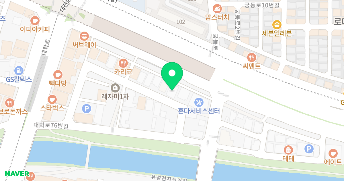 시티팰리스 102동 위치 지도 - 대전광역시 유성구 대학로76번안길 49