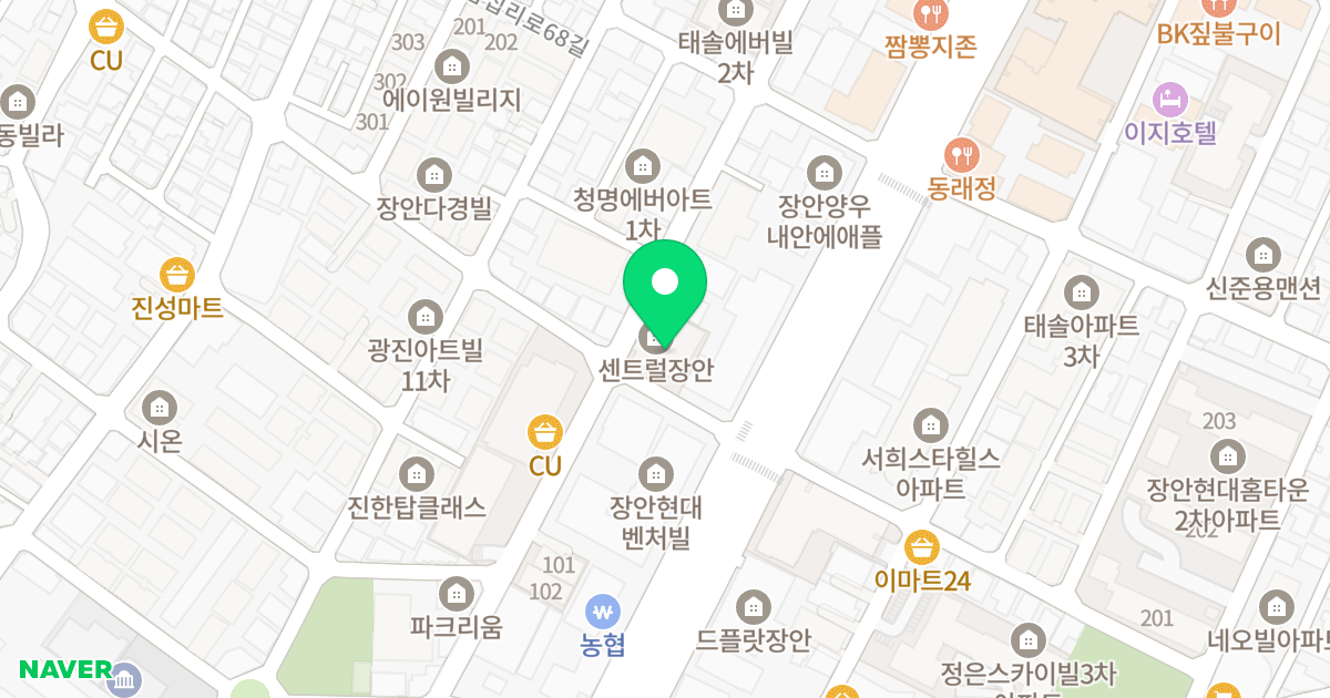 센트럴장안오피스텔 위치 지도 - 서울특별시 동대문구 한천로24길 77
