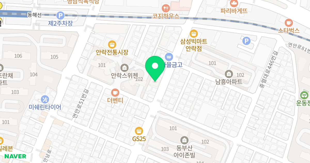 안락지음 위치 지도 - 부산광역시 동래구 충렬대로428번길 40
