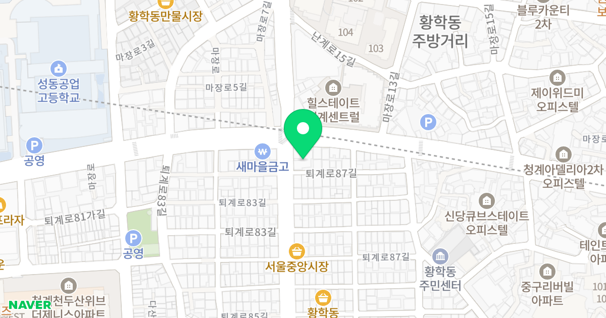 상산빌딩 위치 지도 - 서울특별시 중구 마장로 90-1
