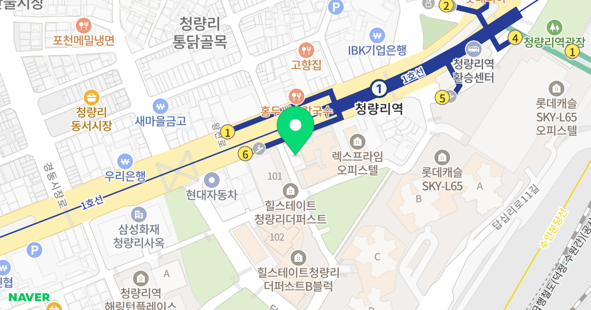 청량리 창보리버리치Ⅲ 위치 지도 - 서울특별시 동대문구 왕산로 184