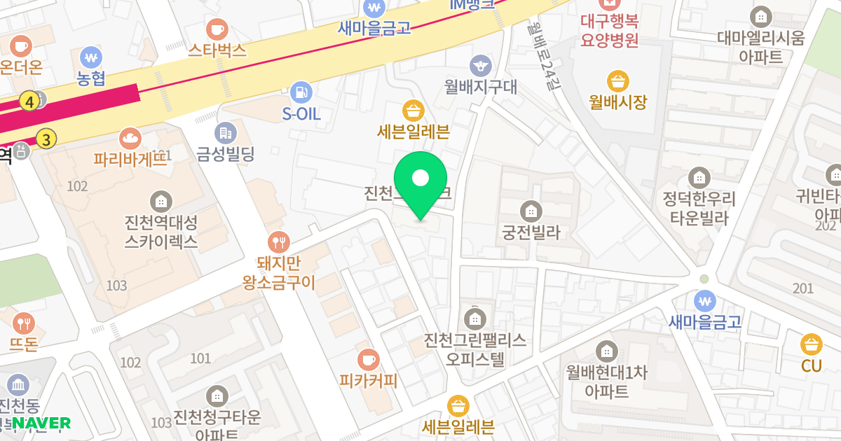 진천힐스 위치 지도 - 대구광역시 달서구 진천로10길 17