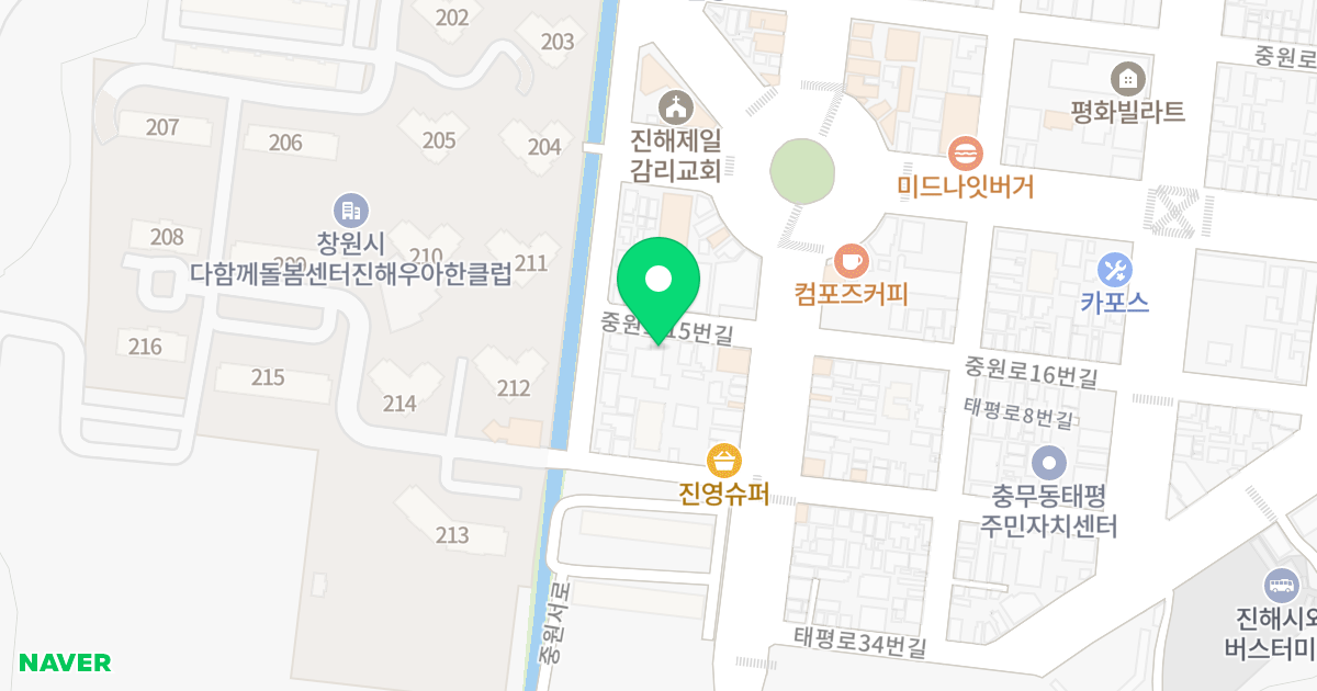 퀸스테이트 위치 지도 - 경상남도 창원시 진해구 중원로15번길 7