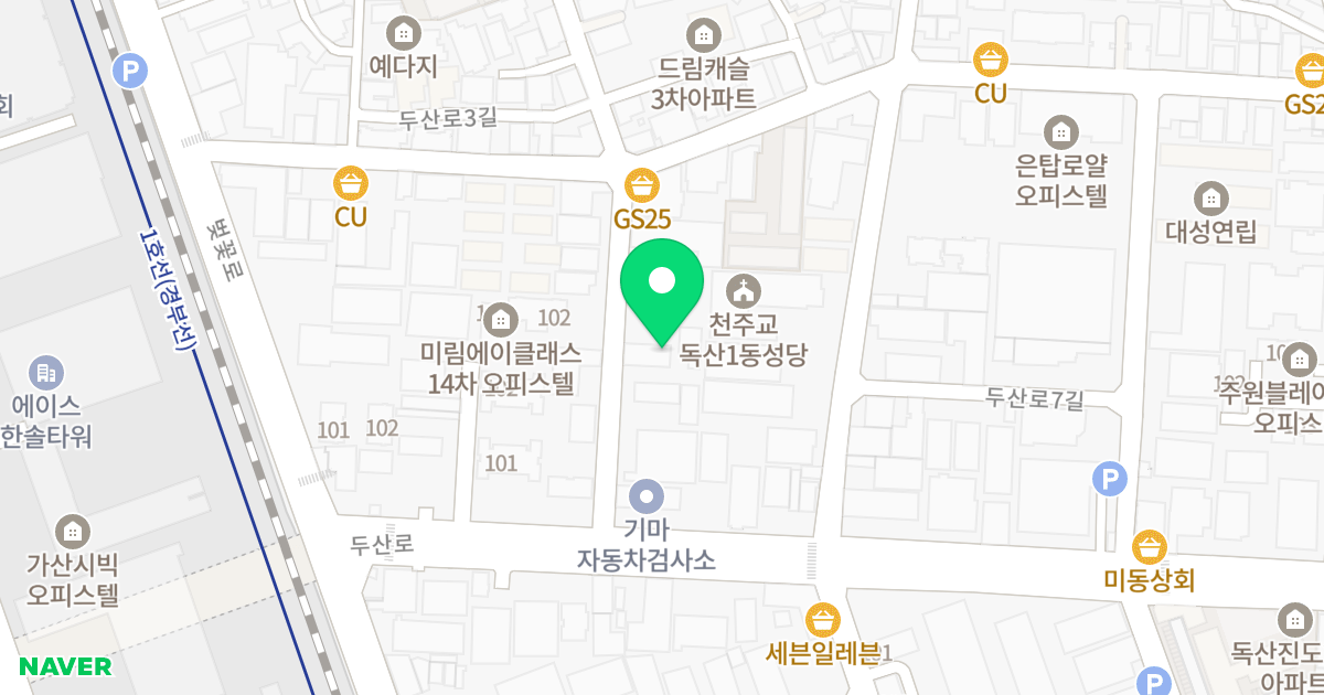 유원블리스독산 위치 지도 - 서울특별시 금천구 두산로3길 16