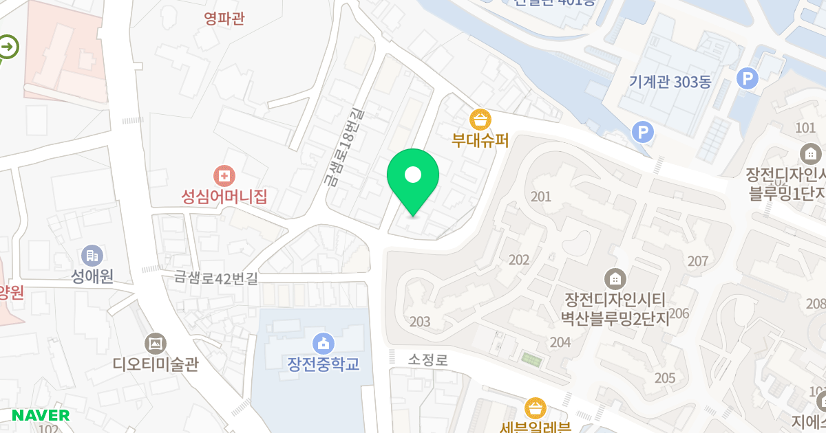 라젠501 위치 지도 - 부산광역시 금정구 금샘로18번길 60
