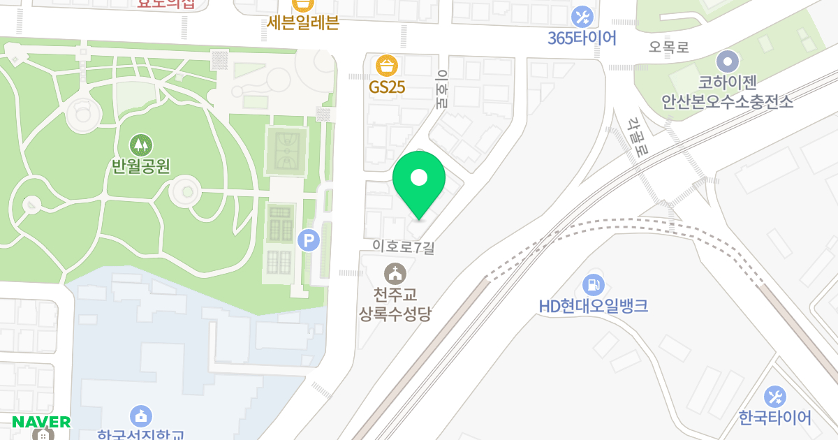 이음village 위치 지도 - 경기도 안산시 상록구 이호로7길 5