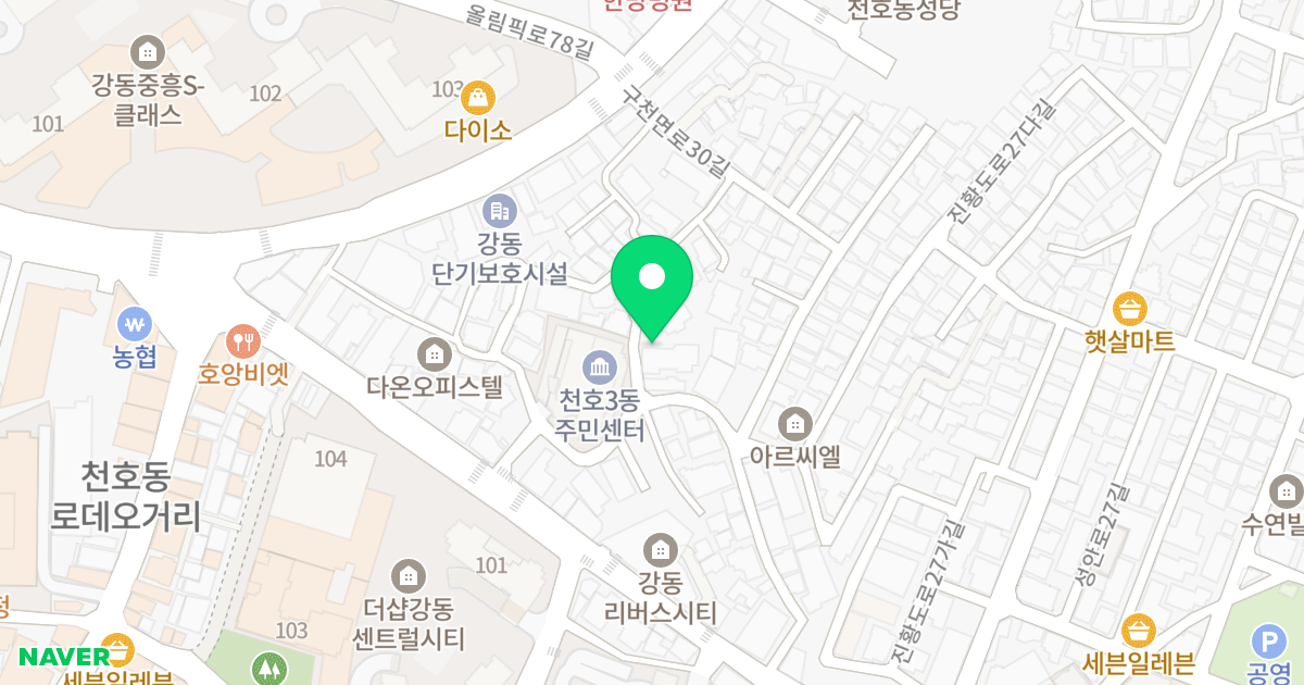 은슬림 위치 지도 - 서울특별시 강동구 진황도로23길 22