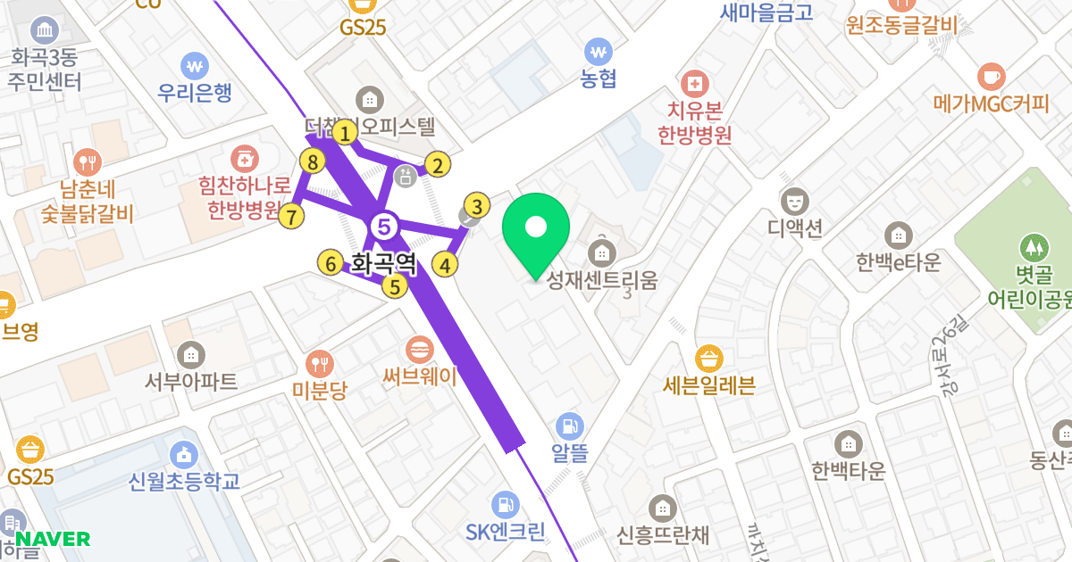 VIP HUBTEL 위치 지도 - 서울특별시 강서구 화곡로 176-10