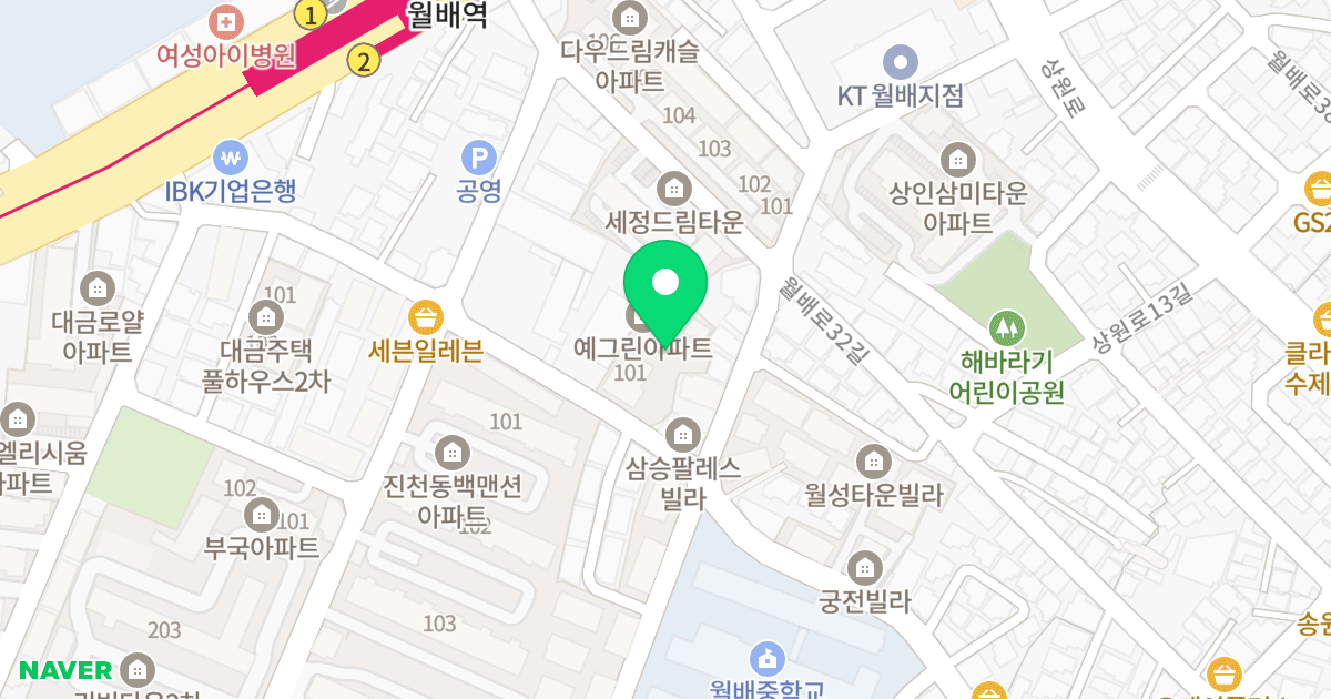 예그린102동 위치 지도 - 대구광역시 달서구 월배로28길 41