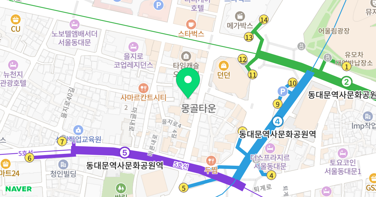 동대문D플레이스 위치 지도 - 서울특별시 중구 을지로44길 18-4
