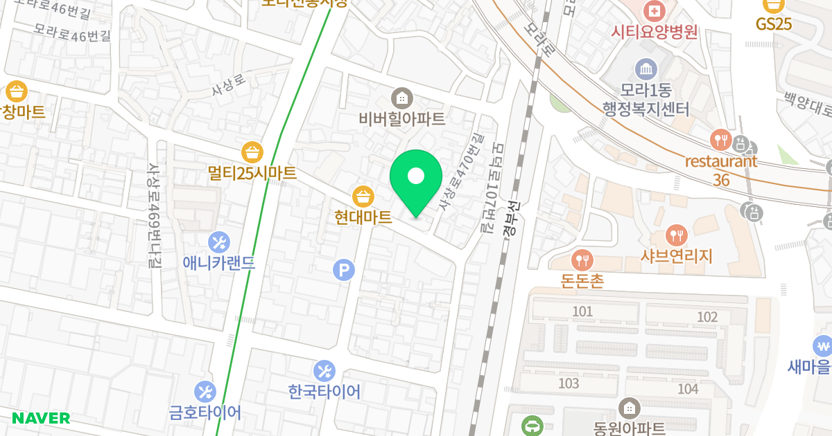 모라동비버힐 위치 지도 - 부산광역시 사상구 사상로470번길 21