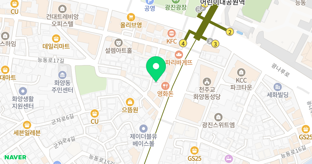 정익제이타워3차 위치 지도 - 서울특별시 광진구 능동로19길 7-13