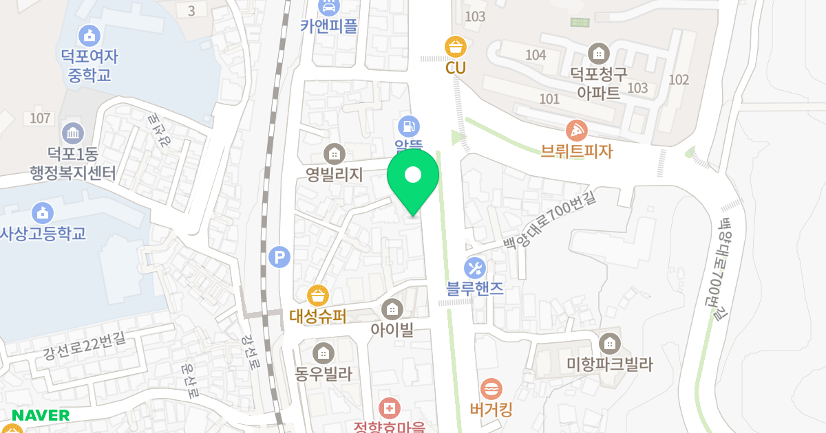 힐링하우스 위치 지도 - 부산광역시 사상구 백양대로 693-1