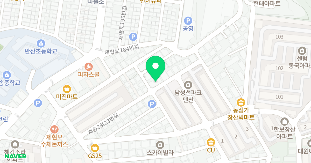 발원시티빌 위치 지도 - 부산광역시 해운대구 재송2로23번길 35