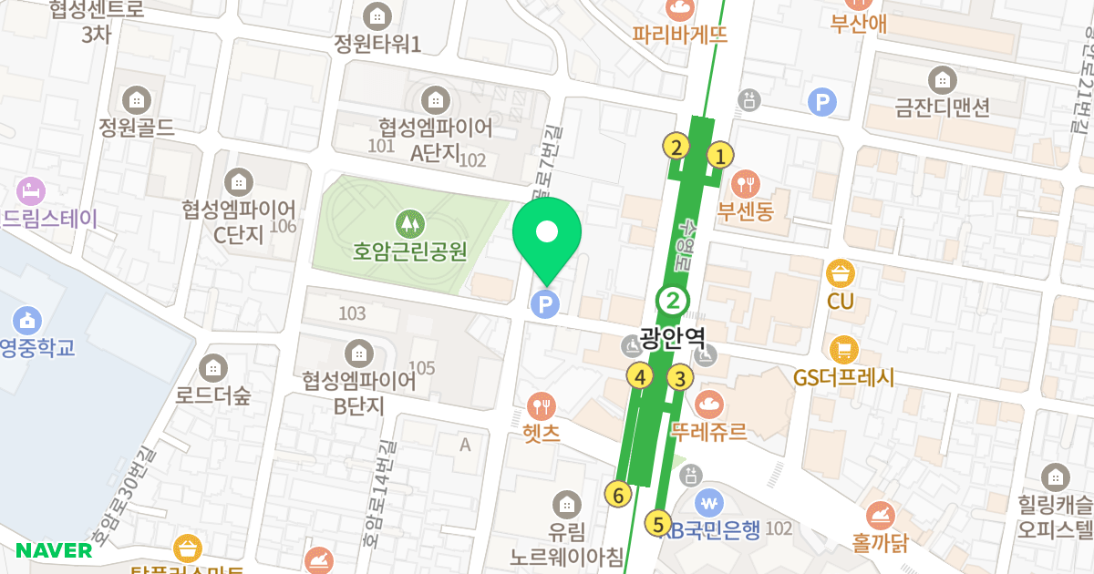 대경 위치 지도 - 부산광역시 수영구 장대골로7번길 21