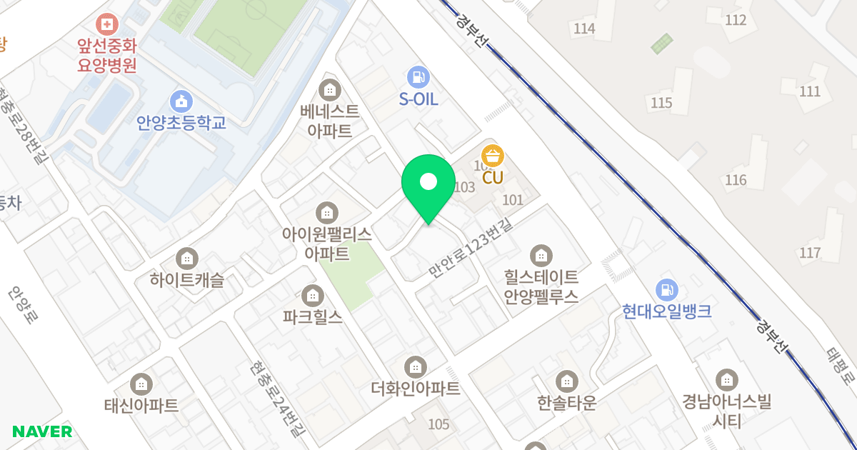한일코지세상 위치 지도 - 경기도 안양시 만안구 만안로123번길 18