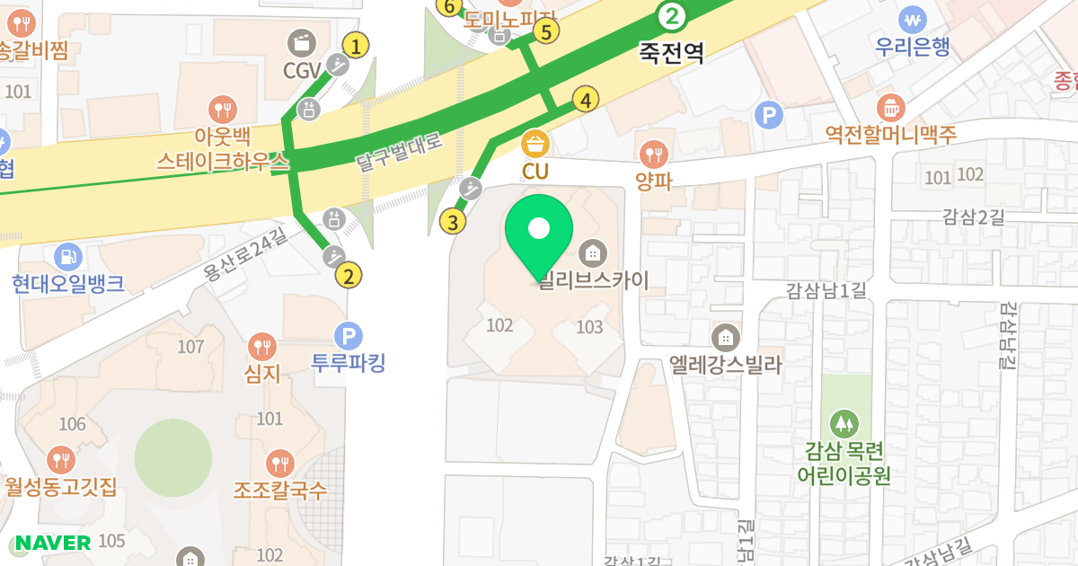 빌리브 스카이 주상복합 위치 지도 - 대구광역시 달서구 와룡로 186