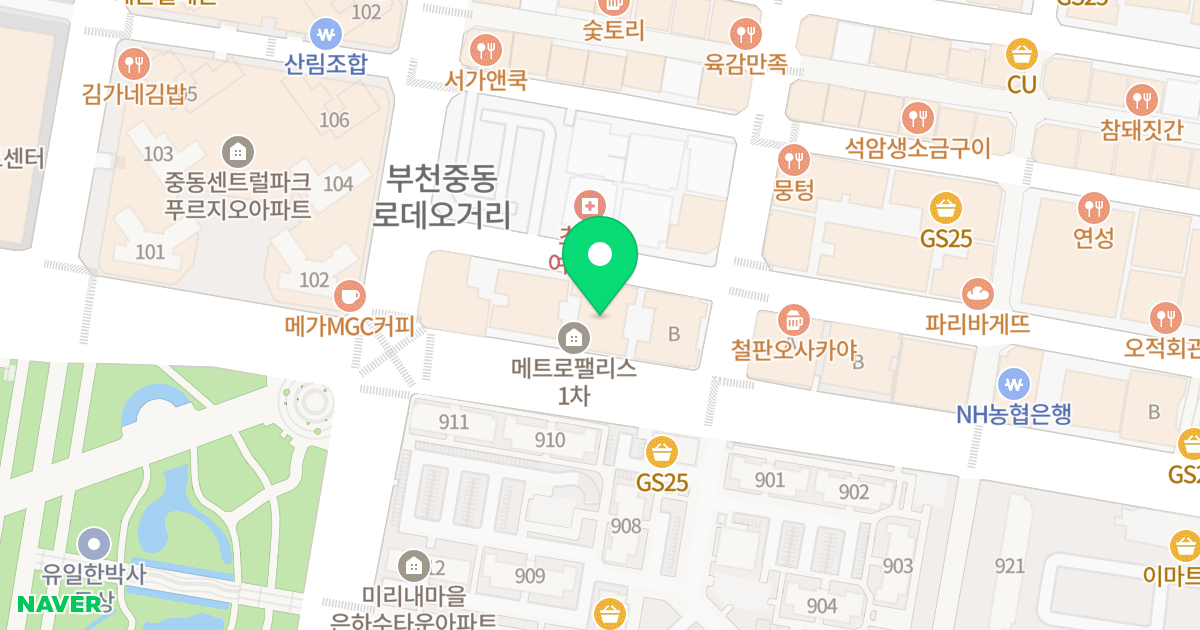 메트로팰리스1 에이동 위치 지도 - 경기도 부천시 원미구  197