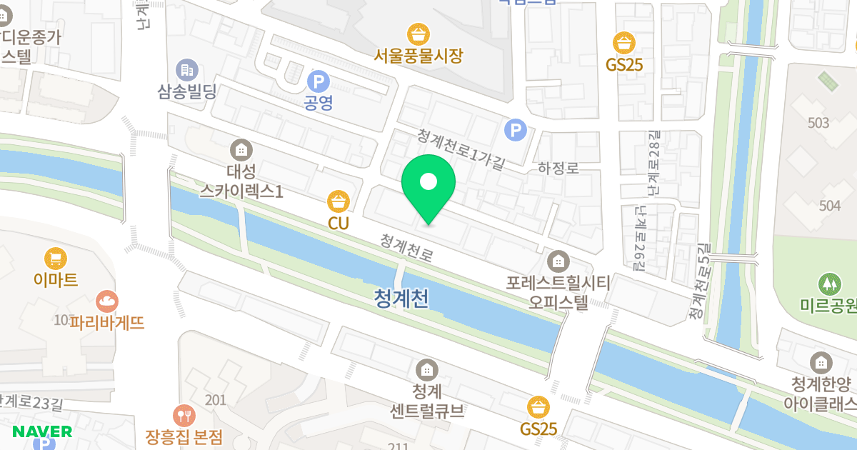 (100-22) 위치 지도 - 서울특별시 동대문구 청계천로 433