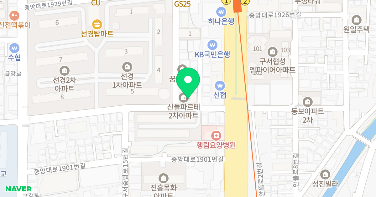 산들파르테2차 위치 지도 - 부산광역시 금정구 구서중앙로 6