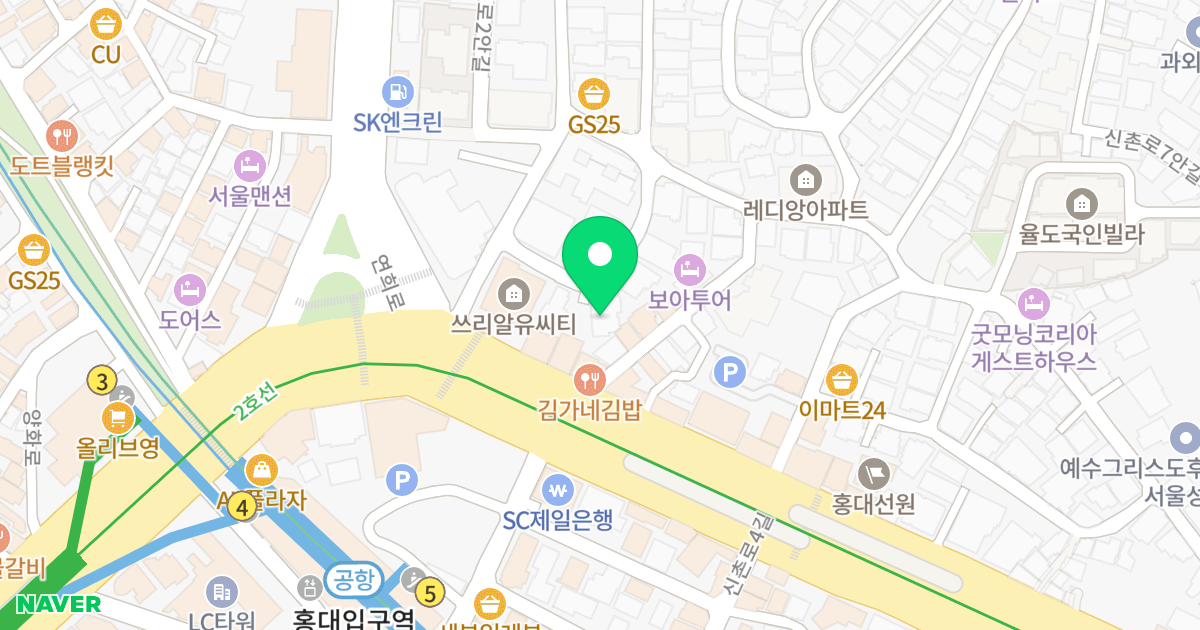 라포레 홍대 위치 지도 - 서울특별시 서대문구 연희로2길 65