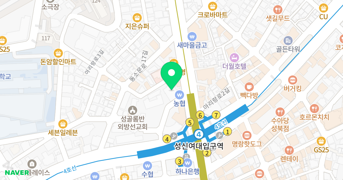 해피엔딩 오피스텔 위치 지도 - 서울특별시 성북구 아리랑로 7