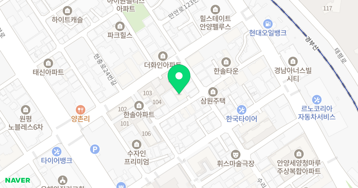 현대캐슬 위치 지도 - 경기도 안양시 만안구 만안로111번길 30-1