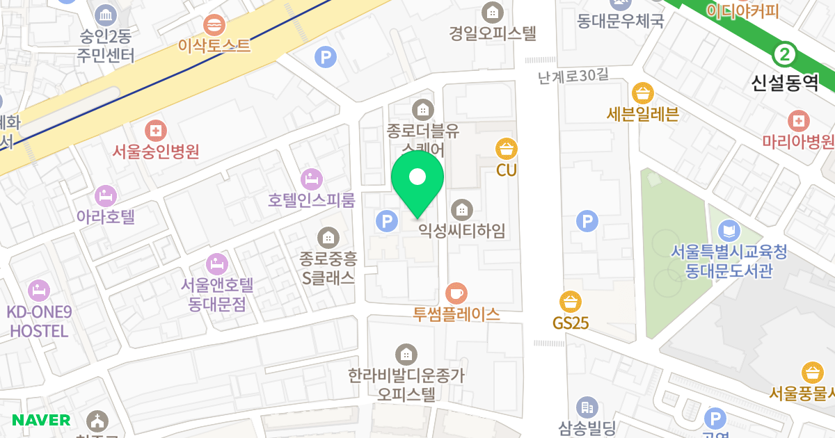 숭인한양LEEPS 위치 지도 - 서울특별시 종로구 난계로29가길 20