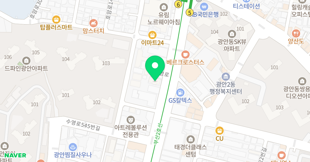 광안에코하임센트럴뷰 위치 지도 - 부산광역시 수영구 수영로 557-1