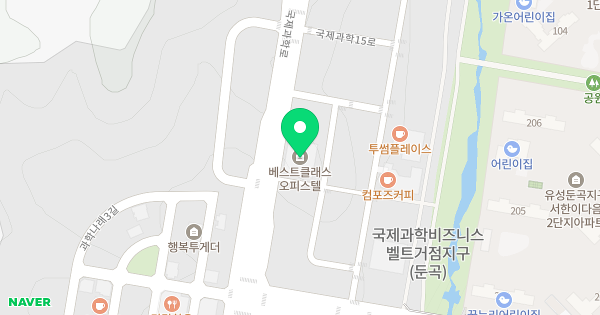 베스트클래스 오피스텔 위치 지도 - 대전광역시 유성구 국제과학로 285