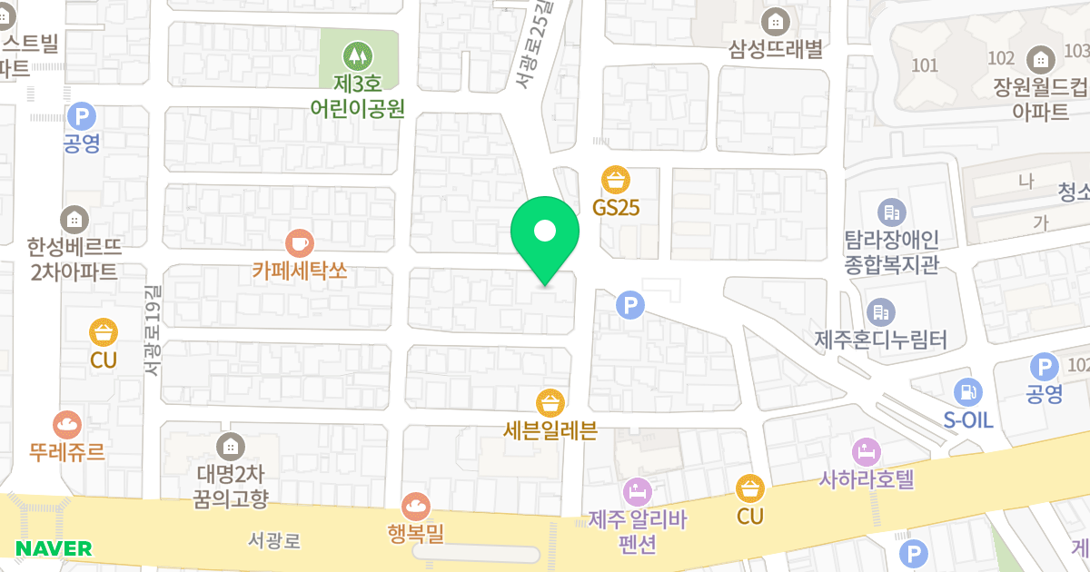 빌라더모스트 위치 지도 - 제주특별자치도 제주시 홍랑길 15