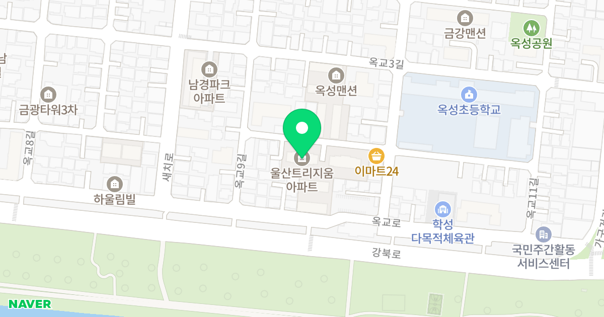 울산 트리지움 위치 지도 - 울산광역시 중구 옥교15길 10