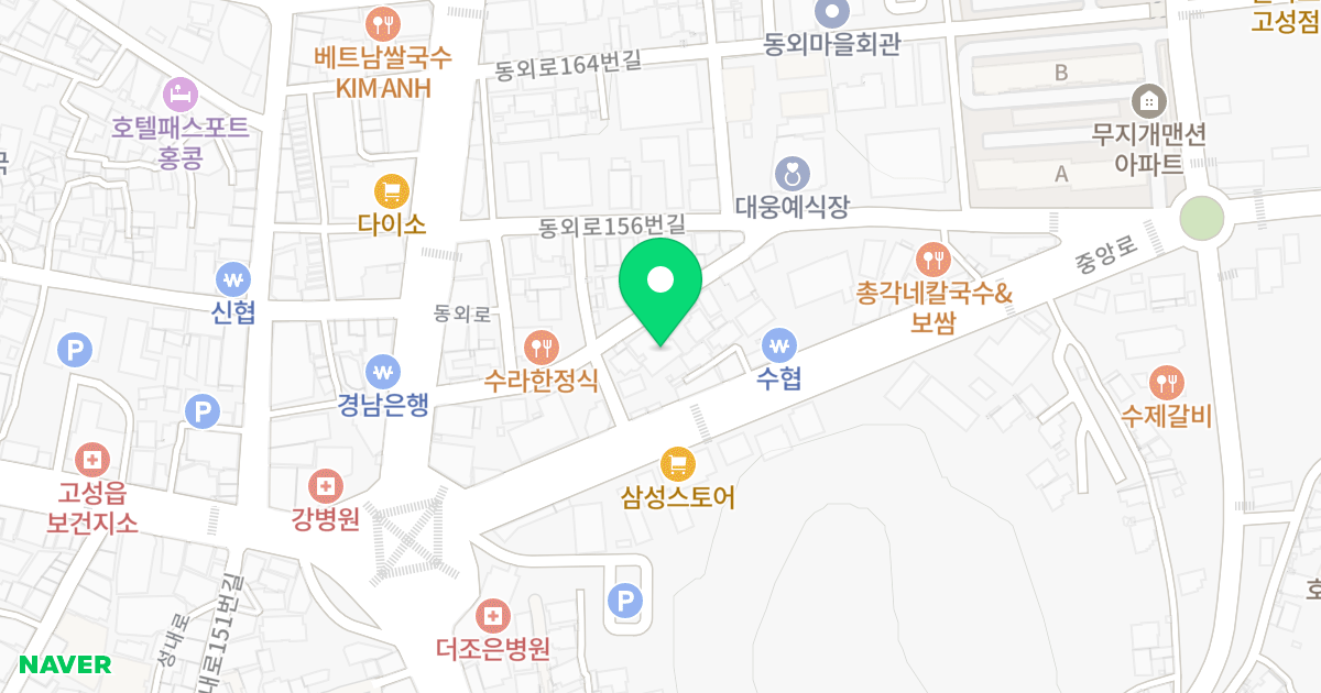 (231-7) 위치 지도 - 경상남도 고성군 고성읍 동외로 148-22