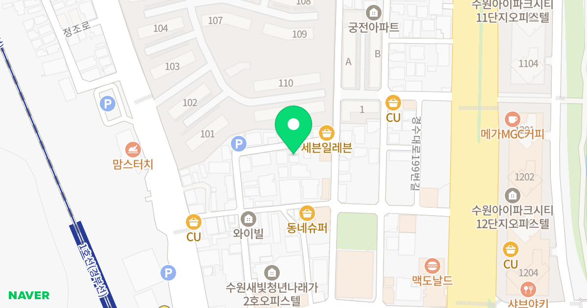 채움빌 위치 지도 - 경기도 수원시 권선구 정조로398번길 11-22