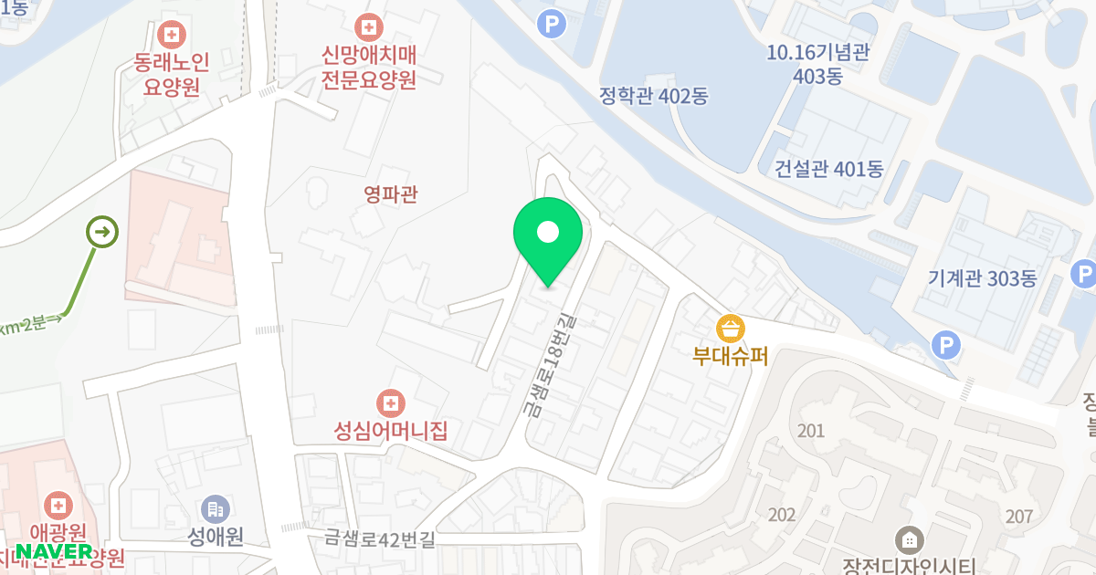 제이501 위치 지도 - 부산광역시 금정구 금샘로18번길 79-18