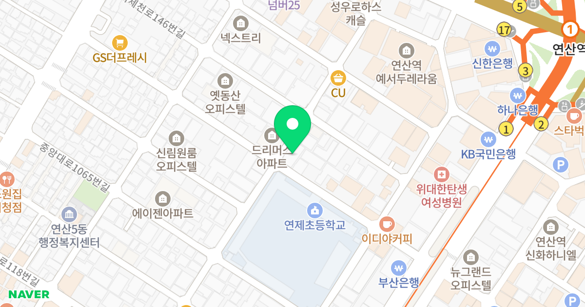 에스비타운아파트 위치 지도 - 부산광역시 연제구 월드컵대로153번길 39