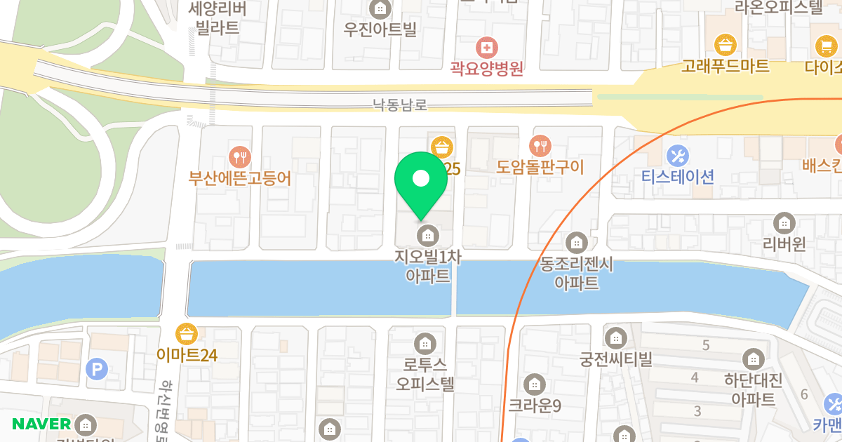 지오빌1차 위치 지도 - 부산광역시 사하구 낙동남로 1356-3