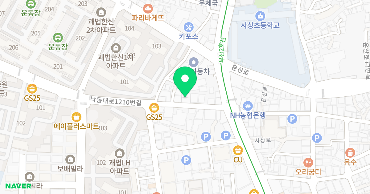 부일스타리움에스티 위치 지도 - 부산광역시 사상구 낙동대로1210번길 85