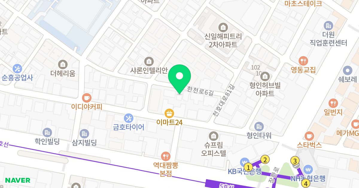 힐하우스 위치 지도 - 서울특별시 동대문구 한천로6길 70