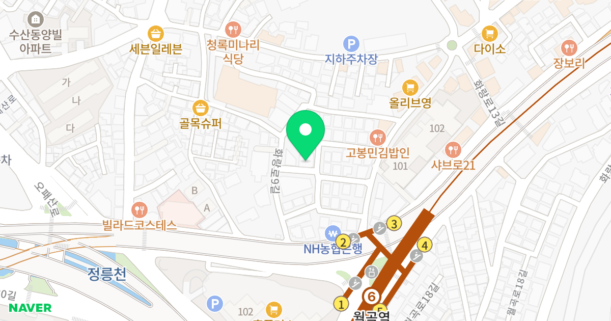 월곡오피스텔 위치 지도 - 서울특별시 성북구 화랑로11길 17-11