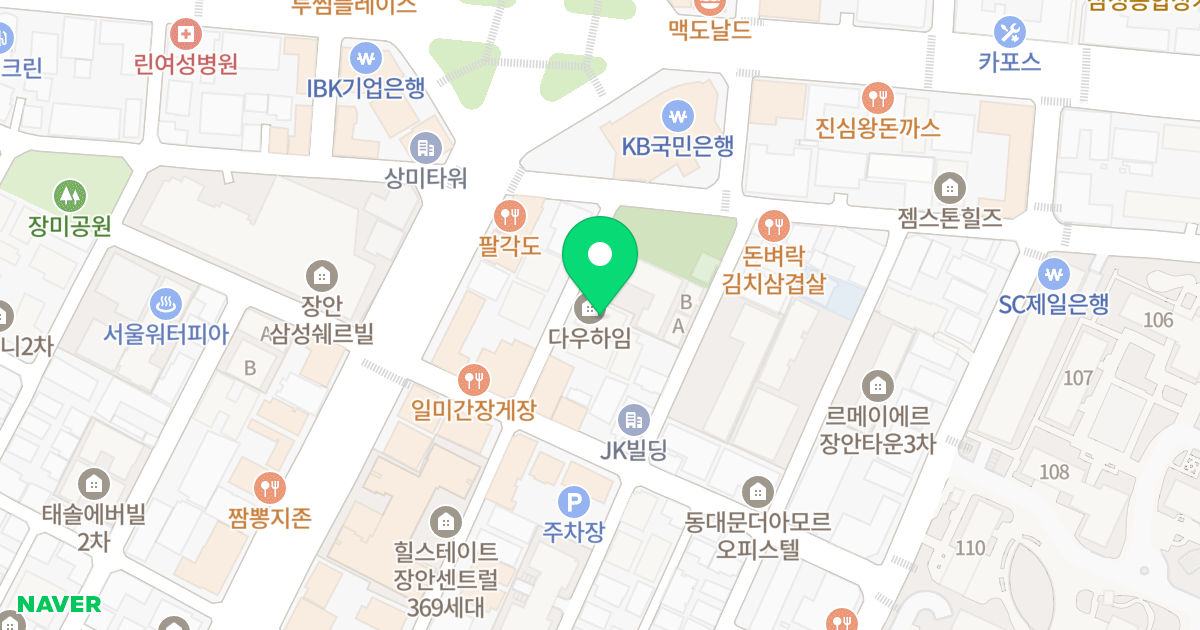 다우하임 위치 지도 - 서울특별시 동대문구 장한로26가길 11