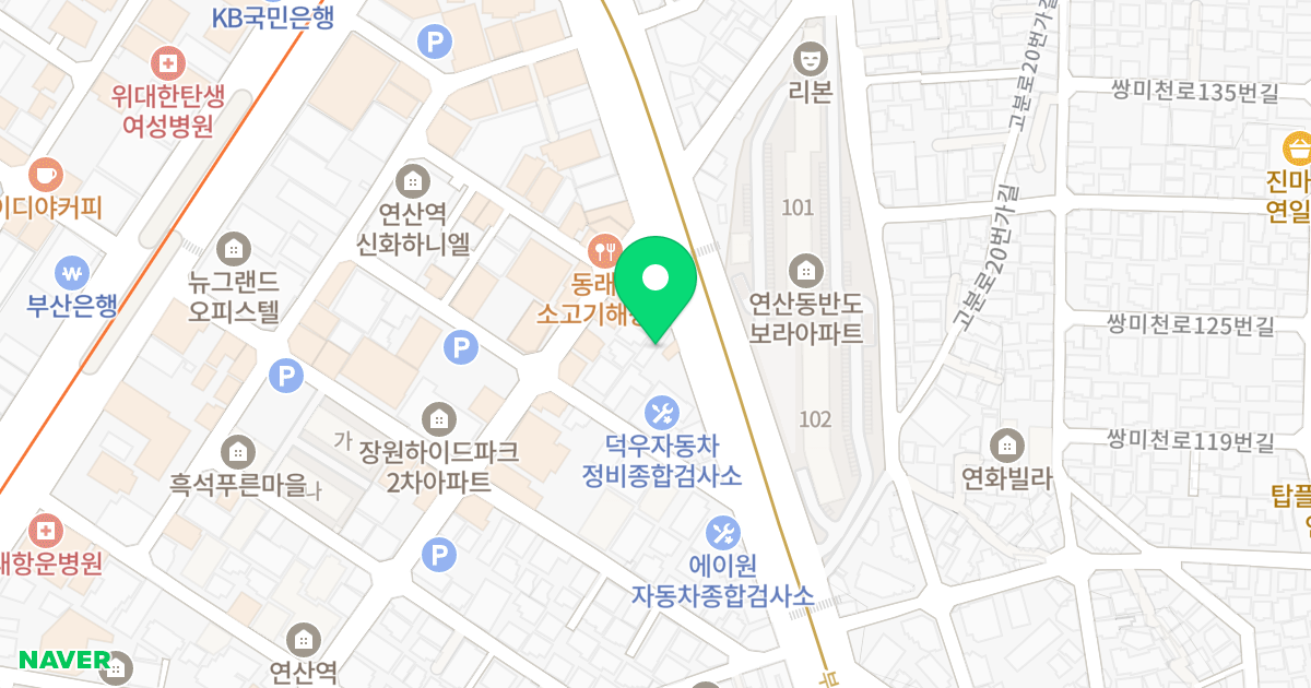 쌍용오피스텔 위치 지도 - 부산광역시 연제구 월드컵대로 107