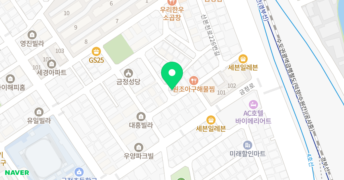아이누리타워 위치 지도 - 경기도 군포시 산본천로226번안길 19
