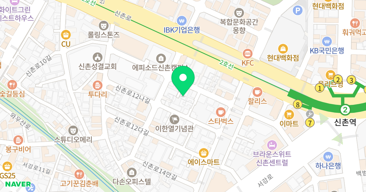 신촌피엘에이 위치 지도 - 서울특별시 마포구 신촌로12가길 28