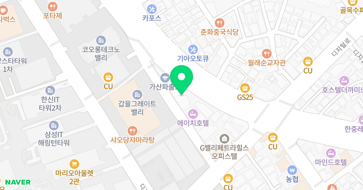 램킨푸르지오시티 위치 지도 - 서울특별시 금천구 벚꽃로56길 182