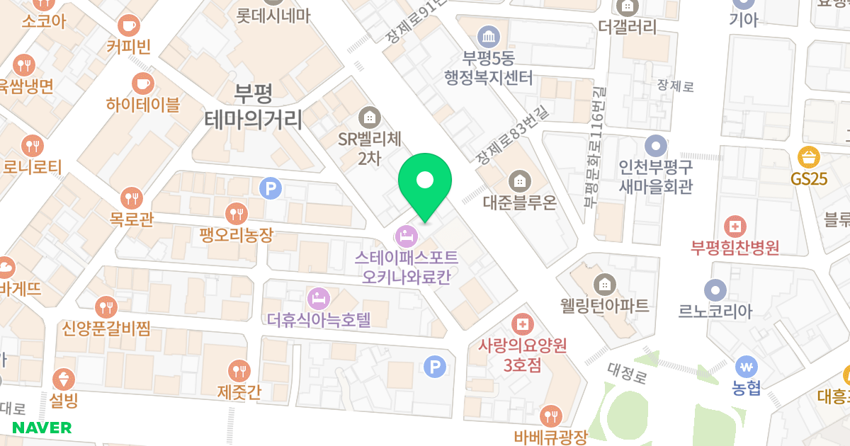 세동아파트 위치 지도 - 인천광역시 부평구 대정로82번길 5