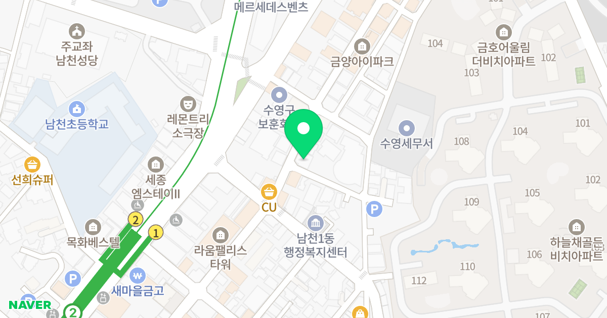 (13-13) 위치 지도 - 부산광역시 수영구 남천동로9번길 10-3