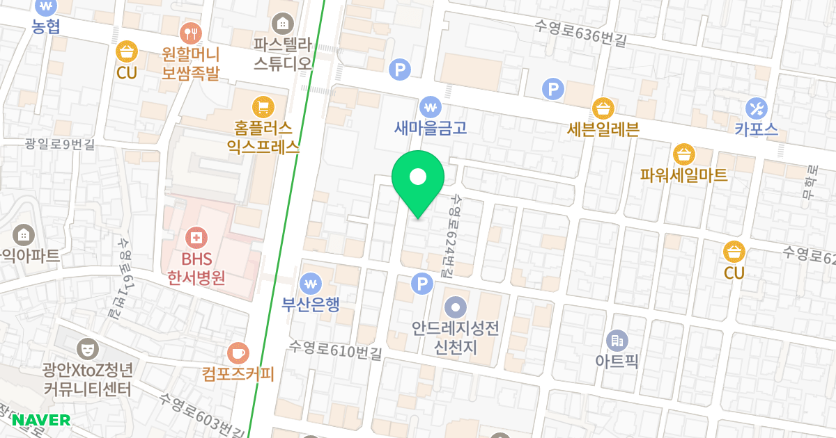 아띠하우스 위치 지도 - 부산광역시 수영구 무학로10번길 17
